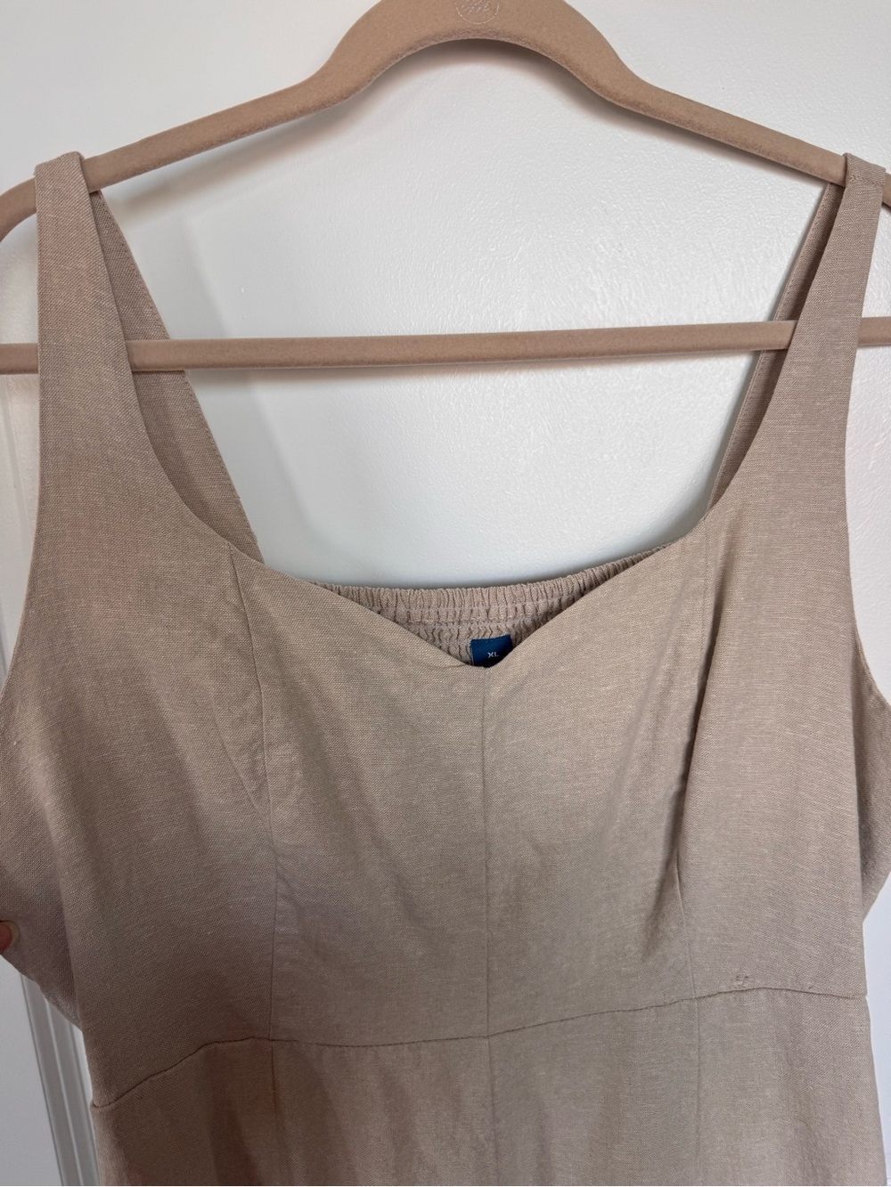 Old Navy Beige linen Midi Dress - Picture 2 of 5